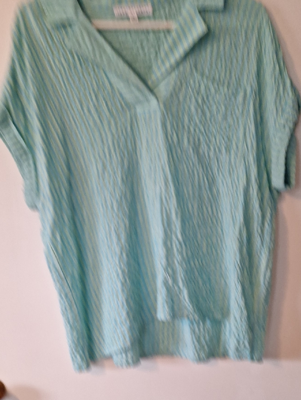 Jane and Delancey Light Aqua Textured Short Sleeve Top